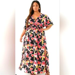 EUC Forever 21 Plus Multi-Color Maxi Dress 1X